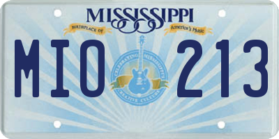 MS license plate MIO213