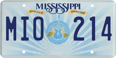 MS license plate MIO214