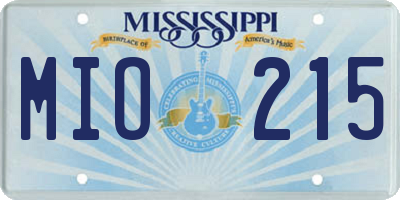 MS license plate MIO215