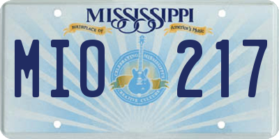 MS license plate MIO217