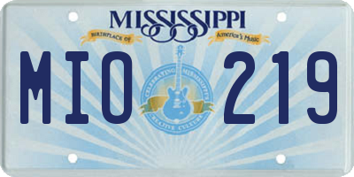 MS license plate MIO219