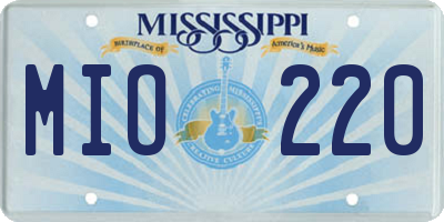 MS license plate MIO220