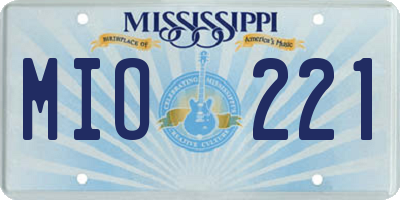 MS license plate MIO221