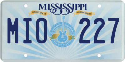 MS license plate MIO227