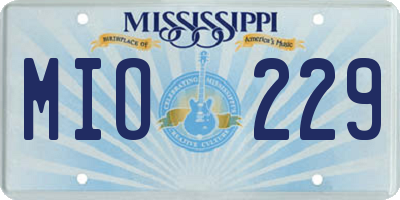 MS license plate MIO229