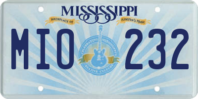 MS license plate MIO232