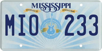 MS license plate MIO233