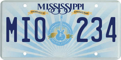 MS license plate MIO234