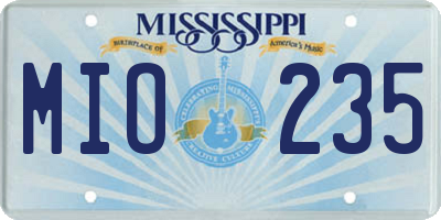 MS license plate MIO235