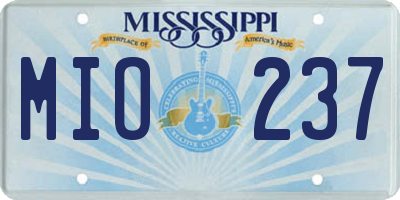 MS license plate MIO237