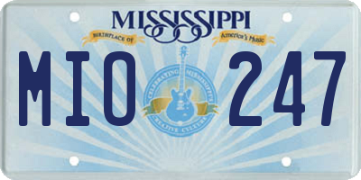 MS license plate MIO247