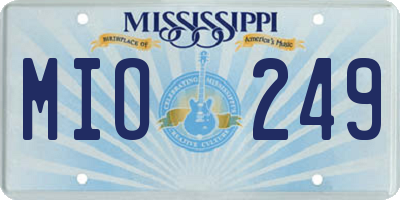 MS license plate MIO249