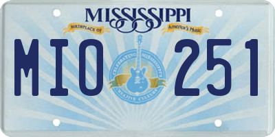 MS license plate MIO251