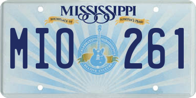 MS license plate MIO261