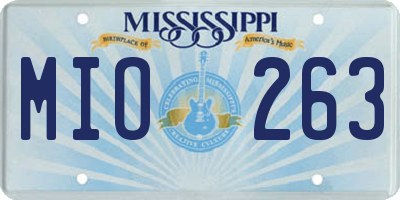 MS license plate MIO263