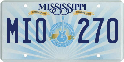 MS license plate MIO270