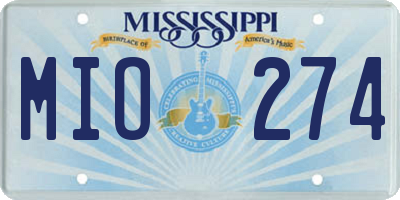 MS license plate MIO274