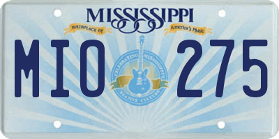 MS license plate MIO275