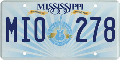 MS license plate MIO278
