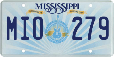 MS license plate MIO279