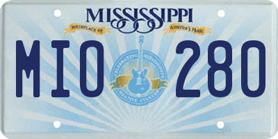 MS license plate MIO280