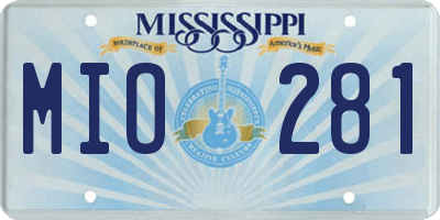 MS license plate MIO281