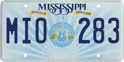 MS license plate MIO283