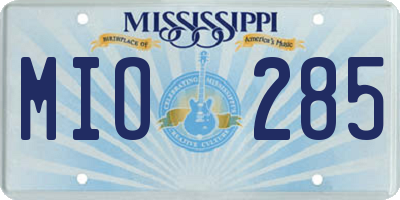 MS license plate MIO285