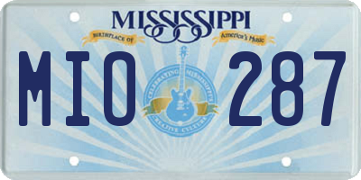 MS license plate MIO287