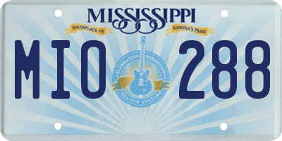 MS license plate MIO288