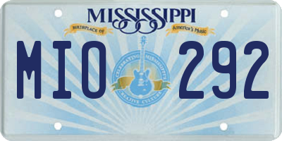 MS license plate MIO292