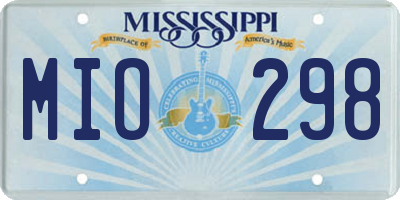 MS license plate MIO298