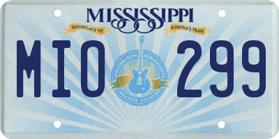 MS license plate MIO299