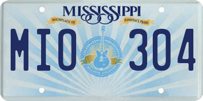 MS license plate MIO304