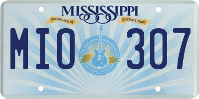 MS license plate MIO307