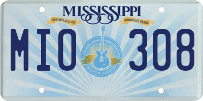 MS license plate MIO308