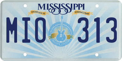 MS license plate MIO313