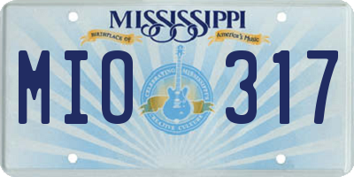 MS license plate MIO317