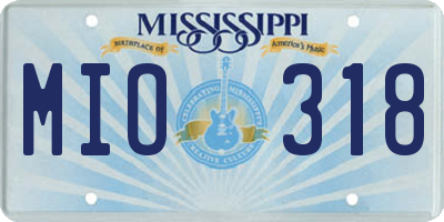MS license plate MIO318