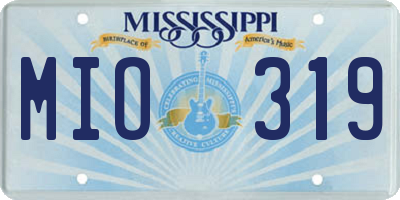 MS license plate MIO319