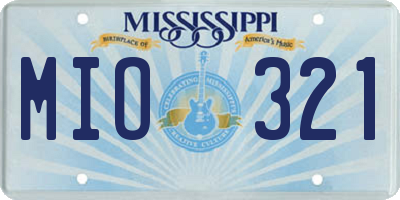 MS license plate MIO321