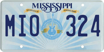 MS license plate MIO324