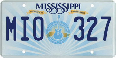MS license plate MIO327