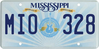 MS license plate MIO328