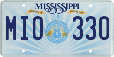MS license plate MIO330