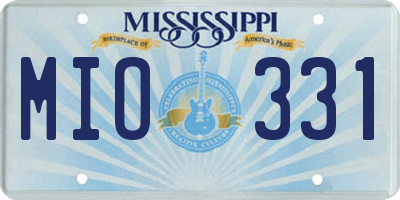 MS license plate MIO331