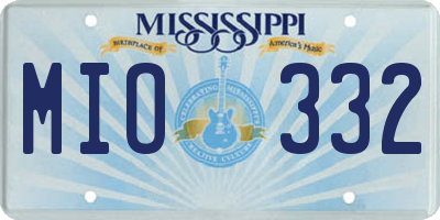 MS license plate MIO332
