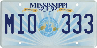 MS license plate MIO333
