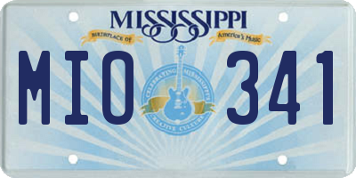 MS license plate MIO341