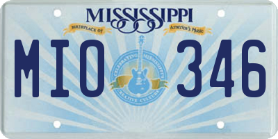 MS license plate MIO346